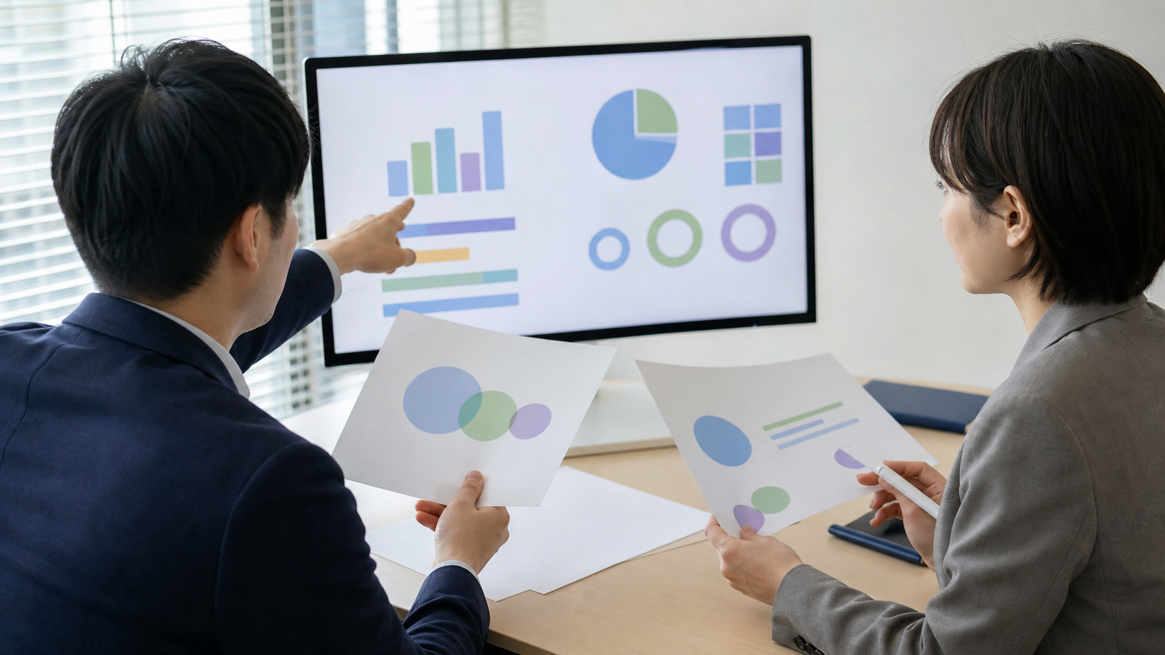行政業務でAIの分析結果を人が確認する様子